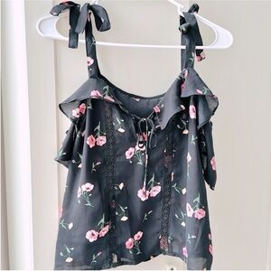 Floral Black Women's Top
